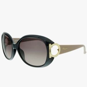 Salvatore Ferragamo Brown Gradient Oval Sunglasses